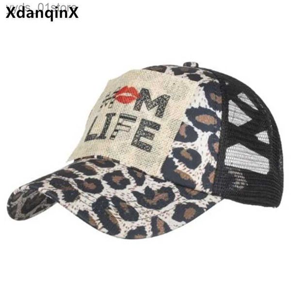 Gorras de bola Sombreros para mujer de verano Cola de caballo Béisbol Cs Personalidad Estampado de leopardo Malla transpirable C Golf C Camping Fiesta Sombrero Snback C L240315