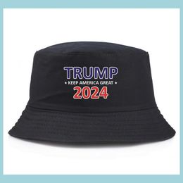 Gorras de bola Gorra de sol EE. UU. Elección presidencial Trump 2024 Pescador Sombrero de cubo Primavera Verano Otoño Al aire libre 3 estilos Entrega de gota Fashio Dho2M