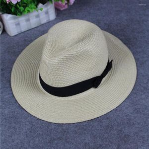 Capas de bolas Sol Hats para mujeres Men de ancho Fedora Fedora Straw Beach Hat upf 50