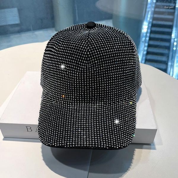 Casquettes de Baseball Super Flash Diamant Chapeau de Baseball Femme Mode D'été Avec Drill Cap Tendance Protection Solaire Crème Solaire