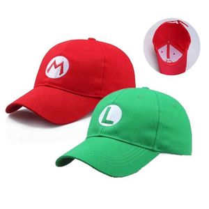 Ball Caps Super Luigi Brothers Sun Hat Game Ajustement Carton Carton Hat Rôle accessoires Baseball C Prop J240506