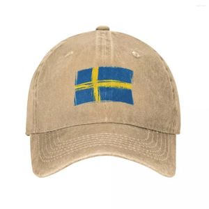 Kogelcaps Zweedse vlag - svenska flaggan cowboy hoed westerse hoeden man luxe harde harde dames