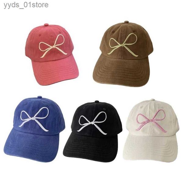 Casquettes de baseball doux broderie arcs Cs réglage chapeau de baseball femmes chapeau de soleil printemps chapeaux L240314