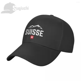 Kogelcaps Zwitserland Suisse Country vlag met bergzon honkbal cap papa hoeden verstelbaar voor mannen vrouwen unisex coole buitenhoed
