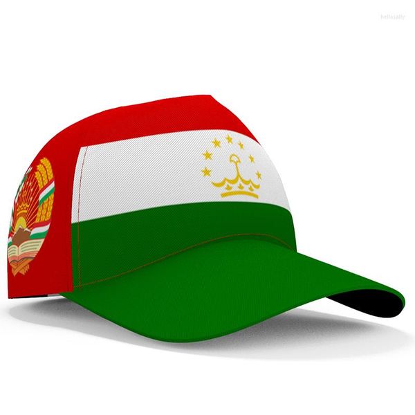 Gorras de béisbol Tayikistán Béisbol Gratis 3d Nombre personalizado Número Logotipo del equipo Tj Sombreros Tjk País Viajes Ruso Tayiko Nación Bandera Sombrero