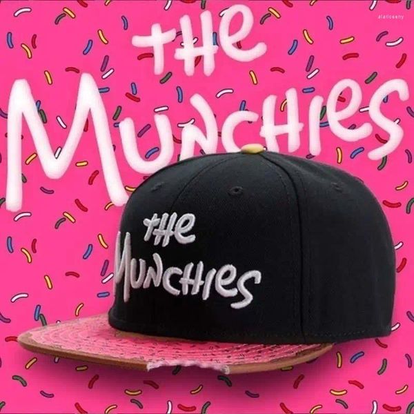 Gorras de bola The Munchies Gorra de béisbol Snacks Pink Snapback Hat Hombres Mujeres Adulto Hip Hop Golf Al aire libre Casual Sombreros para el sol Gorras Hueso