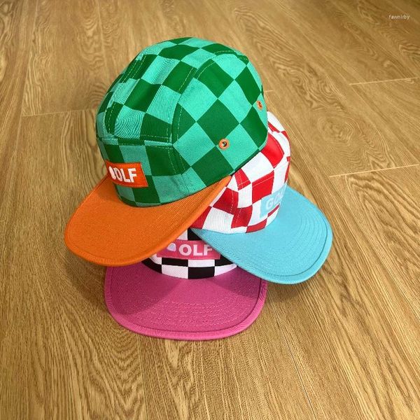 Ball Caps Top Quality Checkerboard Camp Cap Hip-hop Hats Baseball Wide Flat Brimd Hat Soft for Men and Women