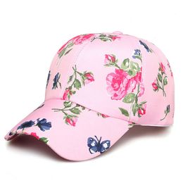 Ball Caps Topi Baseball met motief, bunga mawar voor wanita topi olahraga kasual modis kubah Golf Pantai 2023 230418