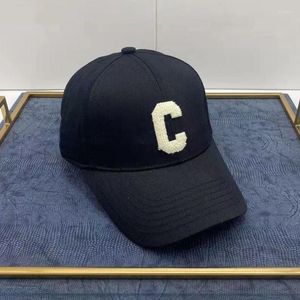 Ball Caps Trend Letter Baseball Cap Heren Dames Verstelbaar Navy C Katoen Lente Zomer Vrije tijd Zonnescherm 2023