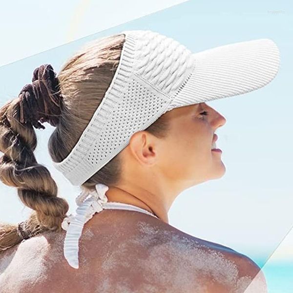 Gorras de béisbol Pliegues de moda Diseñador Mujer Sombrero de copa vacío Verano Color sólido Ala grande Protector solar Sombreros para el sol Deportes al aire libre Visera de playa