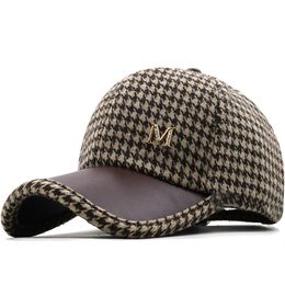 Ball Caps Trendy Houndstooth Cap Classic Brown Bruin Check Designer Hat Brand Baseball Hats For Girl Women Winter Trucker Bone 221122