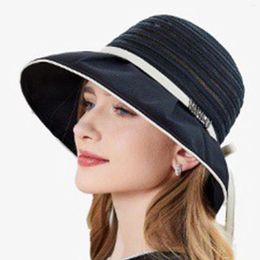 Ball Caps Femmes tendance Visor Sun Visor Summer Bucket Foldable Breathable Wide Brim Beach Hat Uv Protection Voyage Gorras Hombre