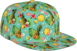 Ball Caps Tropische Ananas Bloemenpatroon Platte Bill Hoed Unisex Snapback Baseball Cap Hip Hop Stijl Vizier Leeg Verstelbaar B