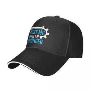 Ball Caps Trust Me I Am Engineer Baseball Cap Blue Logo gemonteerd retro trucker hoed Zomer vrouwelijk mannelijke hoge kwaliteit aangepaste diy