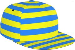 Kogelcaps Oekraïne vlaggenpatroon plat bill hoed unisex snapback honkbal pet hiphop stijl vizier blanco verstelbaar zwart