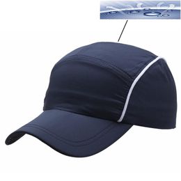 Kogelcaps ultradunne snelle drogende buiten ademend gestreepte polyester unisex honkbal cap gezellige snapback zonbescherming drive hoed Q160