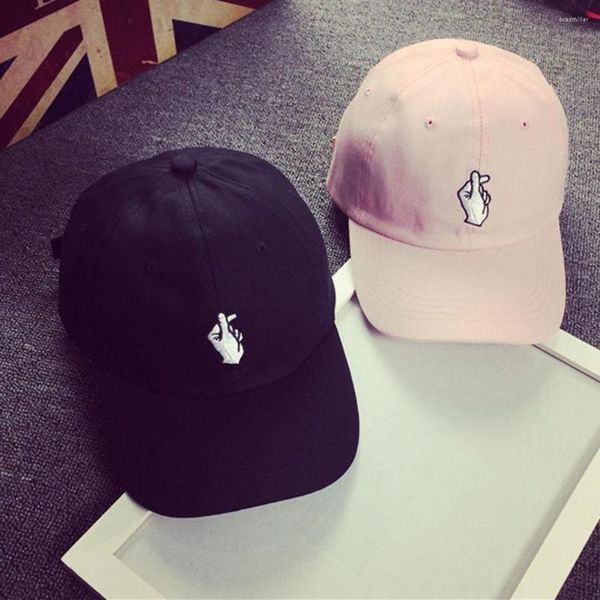 Casquettes de baseball Ulzzang Love Finger Gesture Baseball Hat Curved Brim Summer Men And Women Tide Fashion