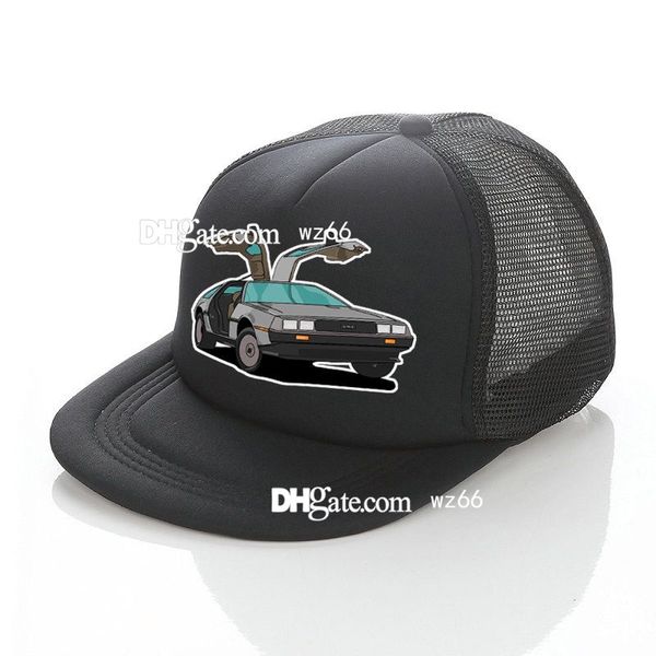 Casquettes de baseball Unique Harajuku Voyage dans le temps Conception Chapeau Couleur arc-en-ciel Retour vers le futur Casquette de camionneur Machine DeLorean DMC Voiture Snapback YF029