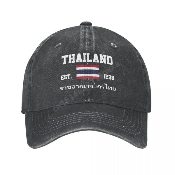 Casquettes de baseball unisexe adulte thaïlande drapeau thaïlandais charbon lavé Denim casquette de Baseball hommes classique Vintage coton papa camionneur chapeau 231025