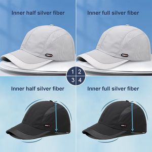 Casquettes à billes Casquette anti-rayonnement unisexe moitié/complète fibre d'argent onde électromagnétique Rfid chapeau de protection salle de surveillance TV EMF protéger chapeau 230911