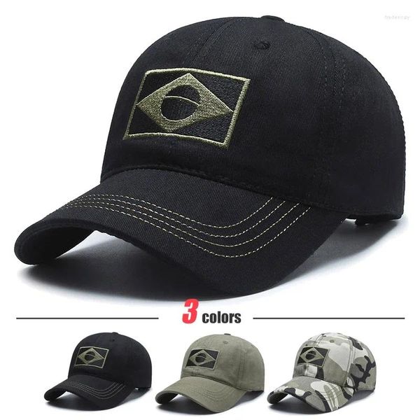 Gorras de béisbol Unisex Bandera brasileña Bordado Táctico Gorra de béisbol Moda clásica Hombres y mujeres Ocio al aire libre Deportes Verano Sombrilla Sombrero