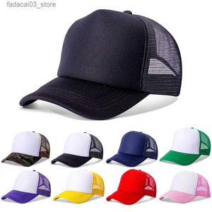 Ball Caps Unisex Cap Casual Effen Mesh Baseball Cap Verstelbare Snapback Hoeden Voor Vrouwen Mannen Hip Hop Trucker Cap Street chic Vader Hoed Q240116