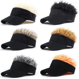 Casquettes de balle unisexe concis pare-soleil mode perruque faux cheveux Casquette rue Hip Hop Casquette de baseball avec des cheveux à pointes Snapback chapeaux