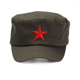 Casquettes de balle unisexe coton casquette militaire printemps été plage en plein air rue cool chapeau de soleil chapeau haut de forme avec étoile rouge goutte