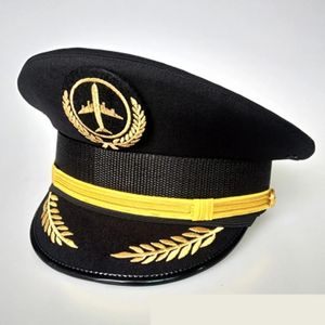 Ball Caps Unisex Flight Airline Captain Uniform Eaves Pilot Hat Civil Aviation Cap Security Staff Professional Cosplay 230106