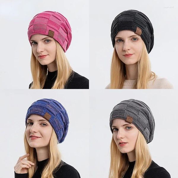 Gorras de bola Sombrero de punto unisex A prueba de viento Sin ala Cálido Doble Lado Casquillo de lana usable Moda al aire libre Invierno Espesar Calentador de cabeza conciso