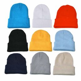 Bal caps unisex breien beanie hiphop cap warme winter ski hoed dames heren vaste kleur