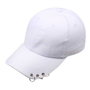 Ball Caps unisex Koreaanse Harajuku honkbalpet met metalen ringen hiphop verstelbare papa hoed y1ac g230209