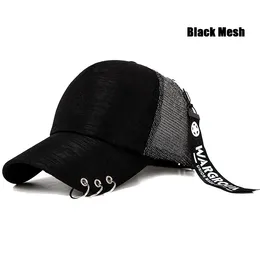 Ball Caps Unisex Kpop Baseball Cap Met Metalen Ring En Stijlvolle Lanyard Stijl Heren Dames Outdoor Casual Sport Ha