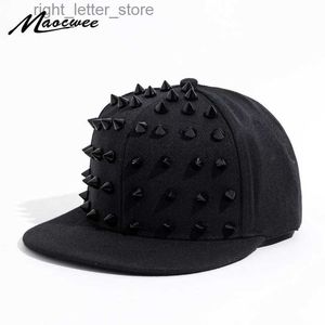 Ball Caps Unisex Punk Hedgehog Hat Persoonlijkheid Jazz Snapback Spike Studded Rivet Spiky Baseball Cap voor Hip Hop Rock Dance Bons Papa hoeden YQ231214