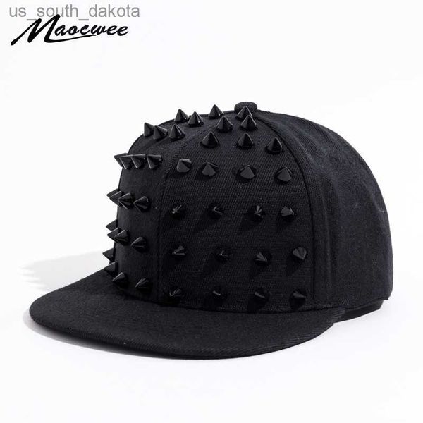 Gorras de bola Unisex Punk Hedgehog Hat Personalidad Jazz Snapback Spike Studded Rivet Spiky Gorra de béisbol para Hip Hop Rock Dance Bons Dad Hats L230523