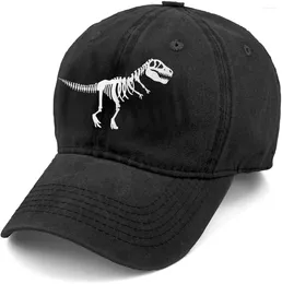 Capes à billes Unisexe T rex squelette dinosaure du denim chapeau denim réglable pour teint en coton teint au baseball