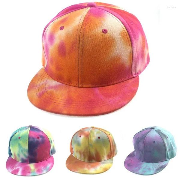 Caps à balle Unisexe Tie Dye Baseball Cap Femmes Multicolore Imprimé irrégulier Adulte Coton Clain Snapback Chapeau Hip Hop Bone Soleil Men