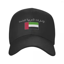 Ball Caps United Arab Emirats Country Nom avec drapeau Sun Baseball Cap Breatteur Ajustement Ajustement Femmes Extérieur Soccer pour cadeau