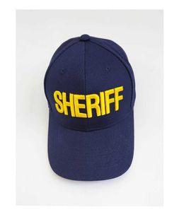 Casquettes de baseball US Sheriff Jaune Chapeau de baseball brodé Hip Hop Mode Chapeau de soleil en plein air Bleu foncé Chapeau de sport réglable J240325