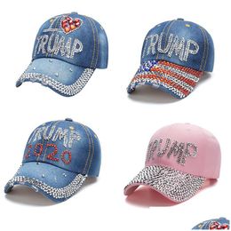 Ball Caps USA Presidente Partido Electoral para Donald Trump Biden Mantener a América Gran Capitán de béisbol Drinestone Snapback Hats Mujeres D DHJDZ