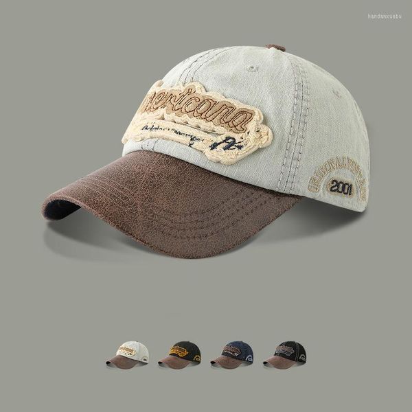 Gorras de béisbol VACIGODEN moda Retro empalme Color gorra de béisbol hombres mujeres letras parche Casual deportes al aire libre sombrero de protección solar niñas