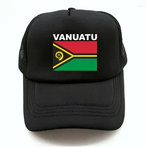 Gorras de bola Vanuatu Trucker Cap Verano Hombres Cool Country Bandera Sombrero Béisbol Unisex Al aire libre Malla Red