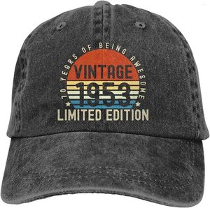 Ball Caps Vintage 1953 Limited edition hoed voor vrouwen mannen grappig verstelbaar gewassen katoen 70 jaar oude verjaardagscadeaus honkbal pet