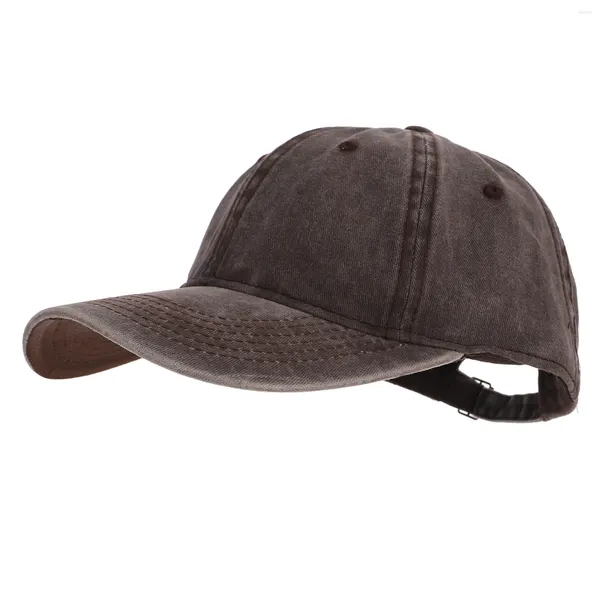 Capes à billes Vintage Coton Baseball A réglable Chapeau de capuche lavé marron plat pour hommes