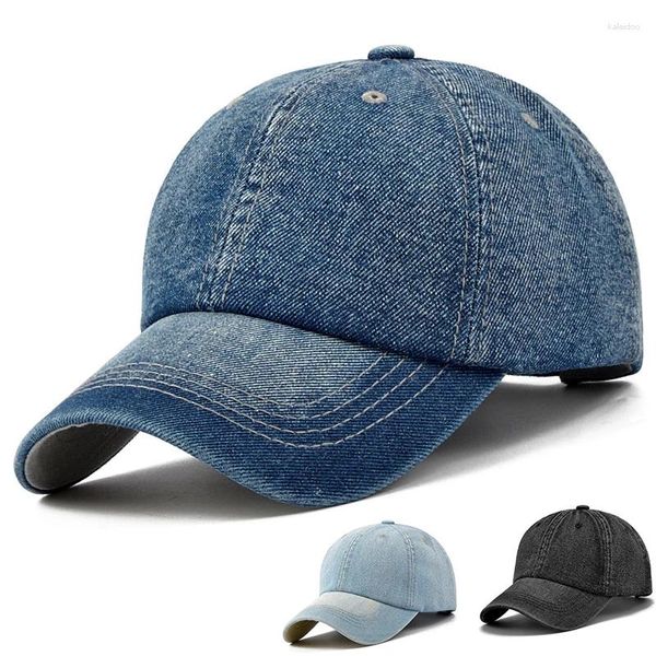 Gorras de bola Vintage Denim Gorra de béisbol Color sólido Unisex Deportes Casual Snapback Sombrero al aire libre Hombres Mujeres Jeans Ajustable Sol