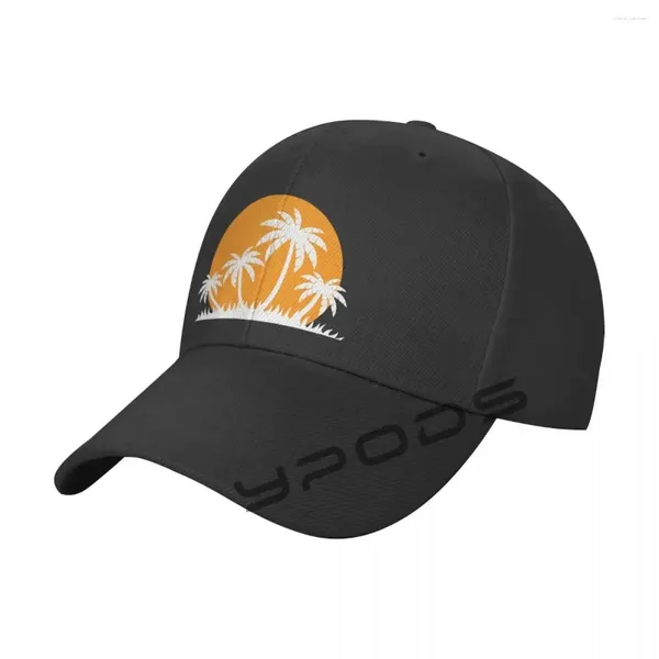 Gorras de bola Vintage Hawaii Sun Sand Beach Palm Tree Gorra de béisbol para hombres Mujeres Clásico Papá Sombrero Llano Perfil bajo