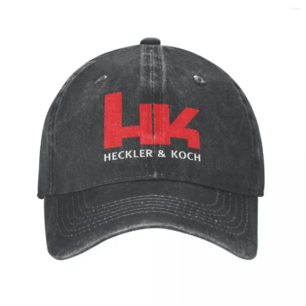 Casquettes de balle Vintage Heckler et Koch Casquette de baseball Hommes Femmes Coton en détresse Snapback HK Logo Entraînements en plein air Chapeaux réglables