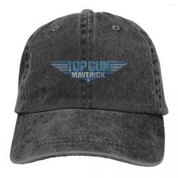 Ball Caps Vintage Top-Gun-Logo Baseball Unisexe Style Affreuré Wasted Wasing Outdoor All Seasons Travel Ajustement Ajustement Ajustement