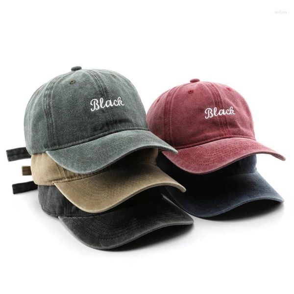 Ball Caps Vintage Washed Cotton Baseball Hat For Men Fashion Letters Ajustement des femmes Visor Hip Hop Cusineur Hop Hop Sports