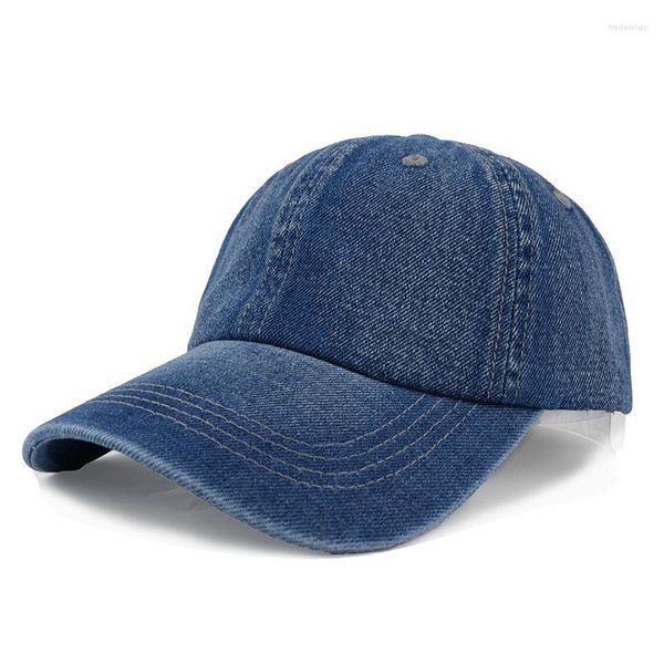 Gorras de bola Vintage lavado algodón gorra de béisbol hombres mujeres denim papá sombrero ajustable camionero estilo unisex color sólido visera sombreros gorra